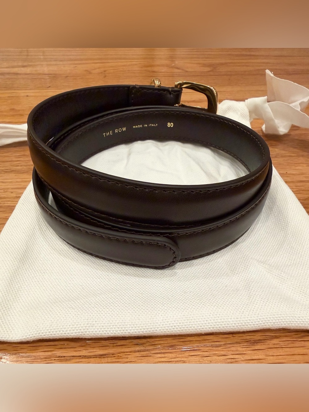 NWT The Row Ring Belt Brown/Gold Size 80 - Picture 3 of 10